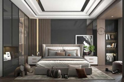 3d rendering modern luxury bedroom interior design