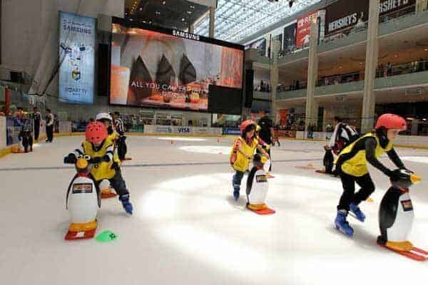 Ice Skating in the desert copyrights www.babylovestotravel.com