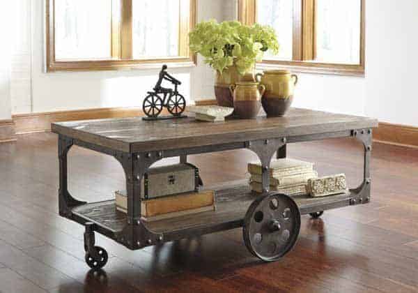 Industrial coffee table with wheels3