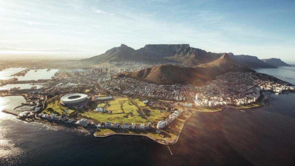aerial view cape town south africa