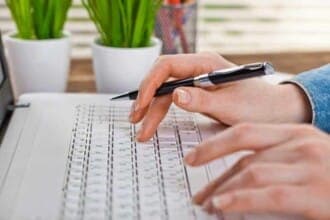 businesswoman doing business office