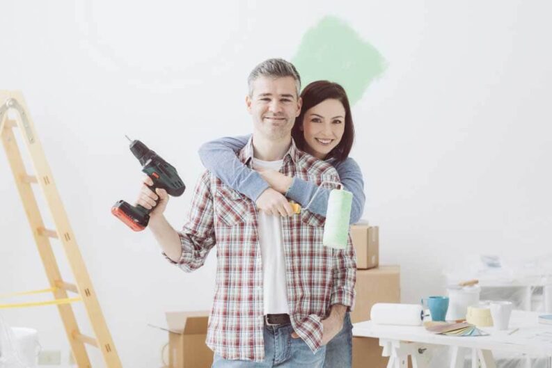 couple doing home renovations