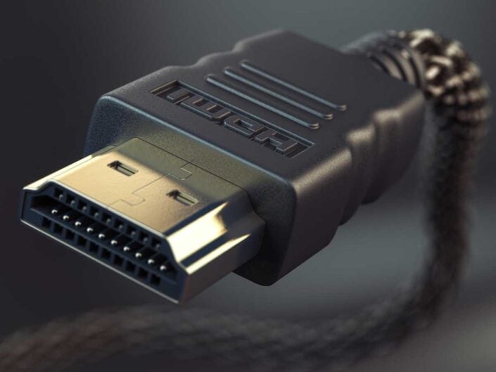 hdmi cable computer tv video black background