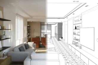 modern apartment interior 3d illustration