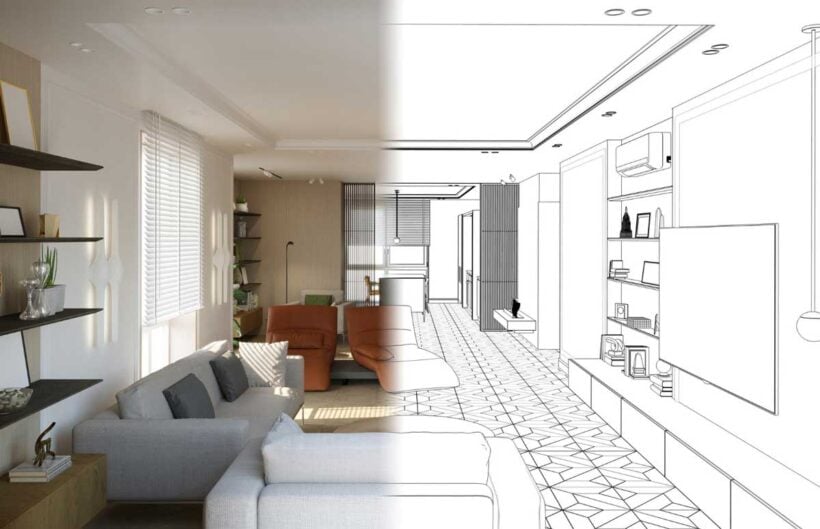 modern apartment interior 3d illustration