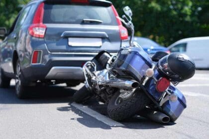 motorcycle crashed into back vehicle