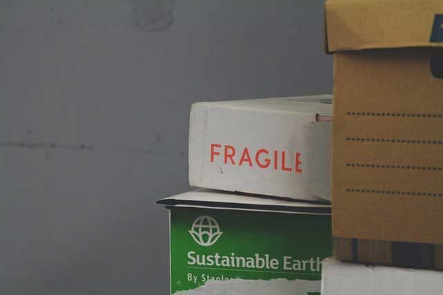 A box labeled as Fragile.
