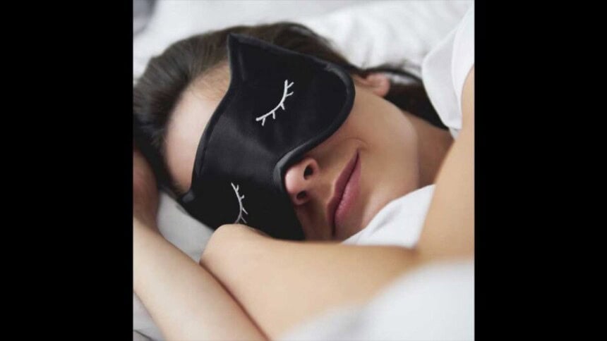 sleep mask in bed