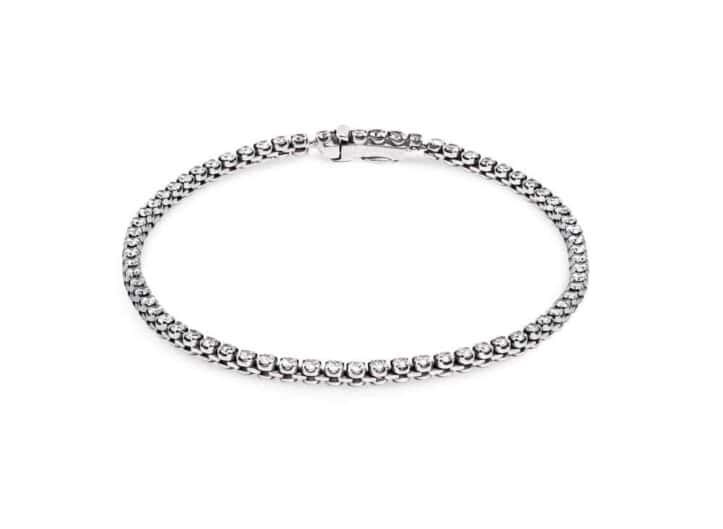 white gold bracelet with diamonds isolated white