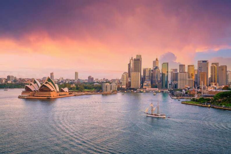 downtown sydney skyline in australia
