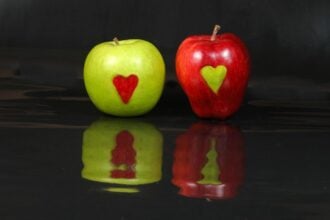 apple heart red green