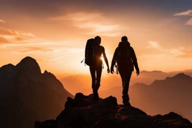 couple hiking together