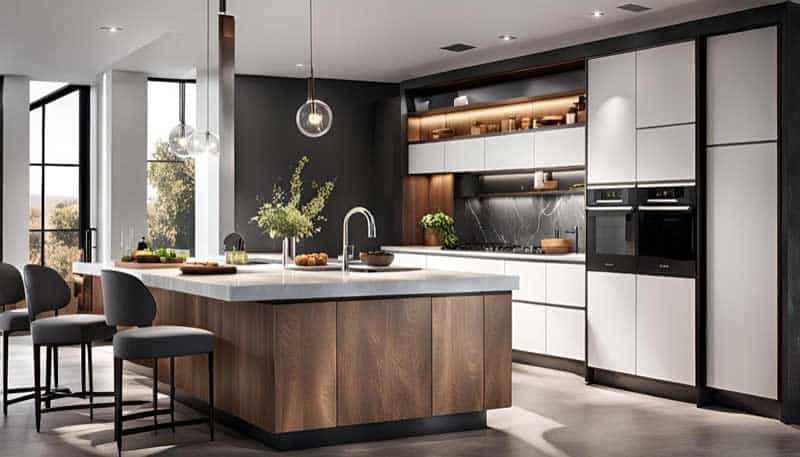 3d rendering modern kitchen