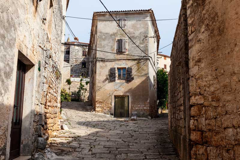 View of typical istrian alley in Villa Bale Croatia