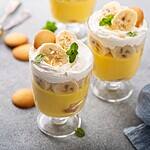 Banana pudding in small glasses
