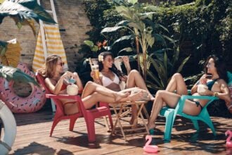 Attractive young women in swimwear