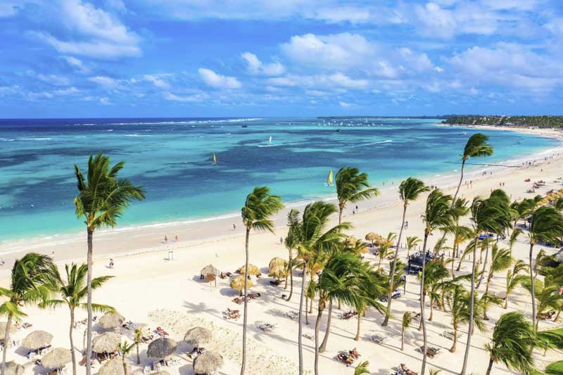 Drone view of atlantic tropical beach